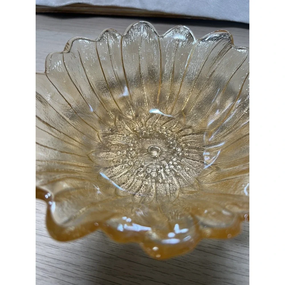 Vintage Amber Iridescent Sunflower, 7